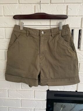 tentree Olive Utility Cotton Shorts Size 6